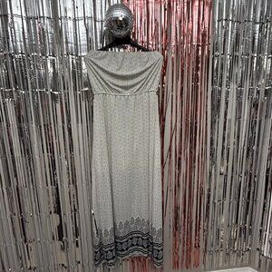 ARDENE Tube Dress Women Size XL Gray White Cocktail Party Formal Strapless